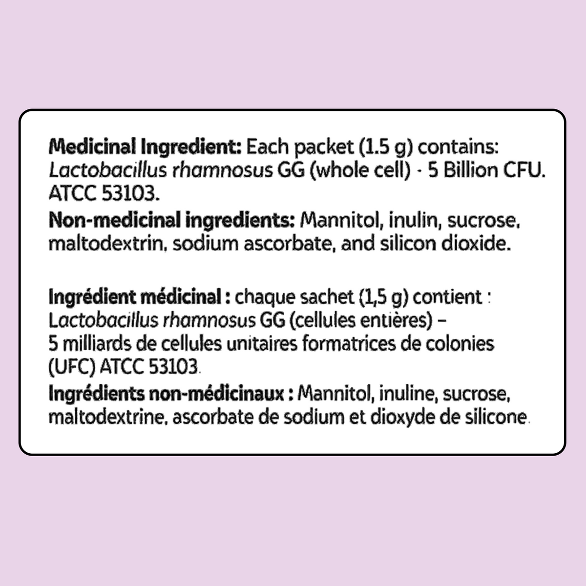 Medicinal ingredients.